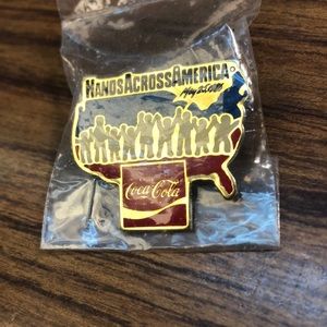 Vintage Coca-Cola Hands Across America Lapel Pin. May 25, 1986 in Original Pkg